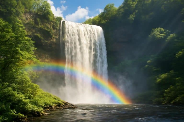 découvrez pourquoi les arcs-en-ciel apparaissent fréquemment au pied des cascades, grâce à l'interaction entre la lumière et les gouttelettes d'eau.